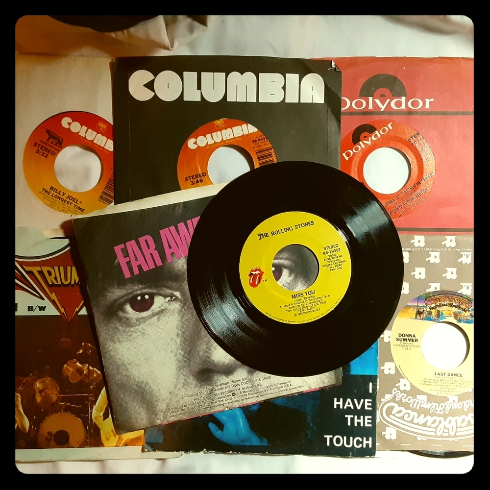 NEVER PLAYED 45 VINYL 7" RECORDS ROLLING STONES